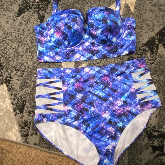 TORRID galaxy 2 Piece swim suit - Picture 2 of 4